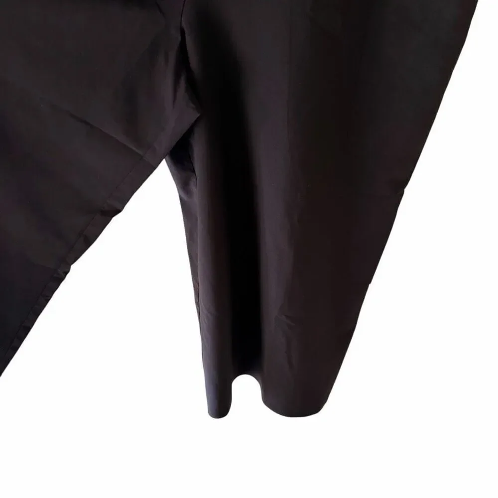 Athleta Jumpsuit Black Wide Leg Y2K  Pockets V Neck Belt Hooks SZ M #2567